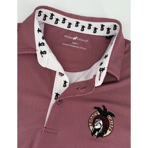Florida‎ State Seminoles Polo Shirt Mens Small FSU Legacy Chief Horn Legend